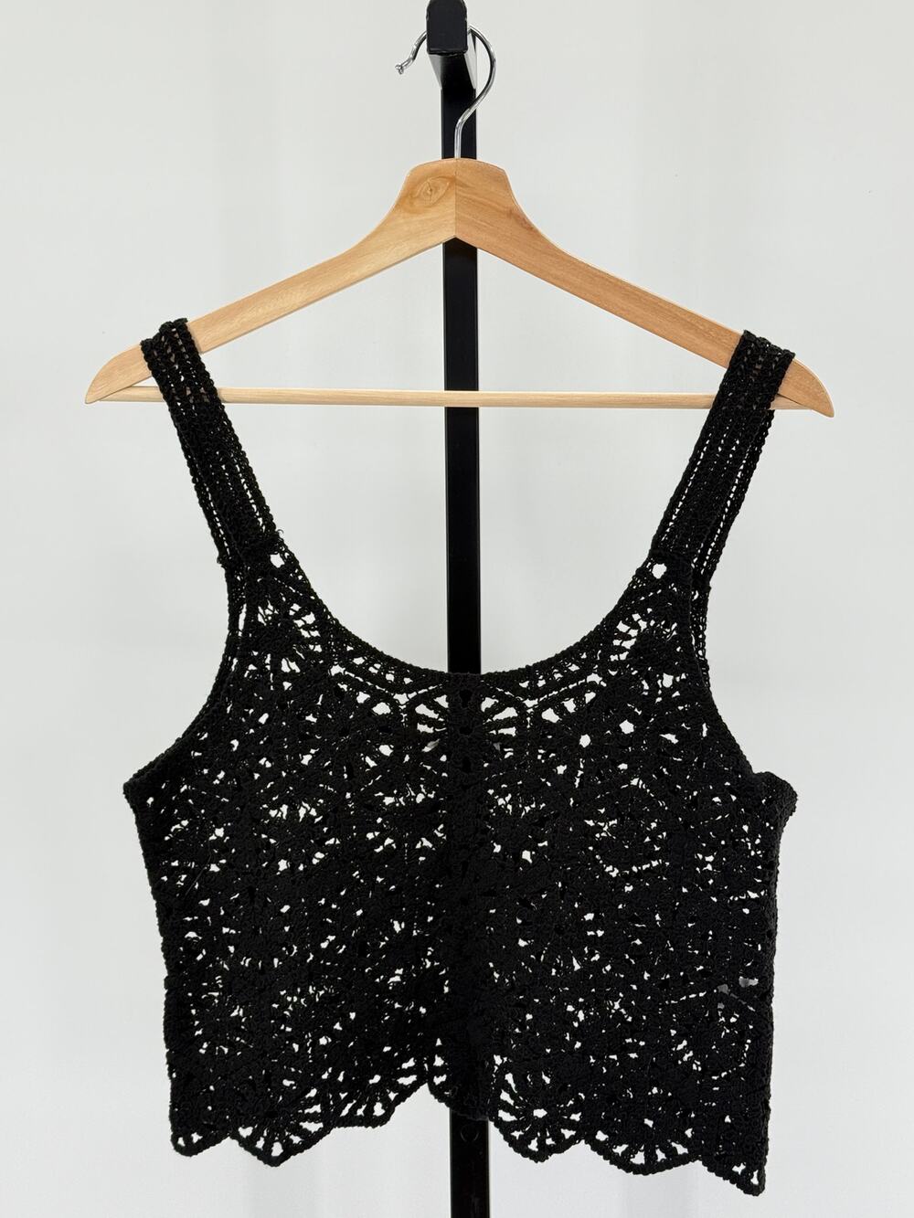 Sundance Black Crochet Festival Boho Tank S Sweater Cottagecore